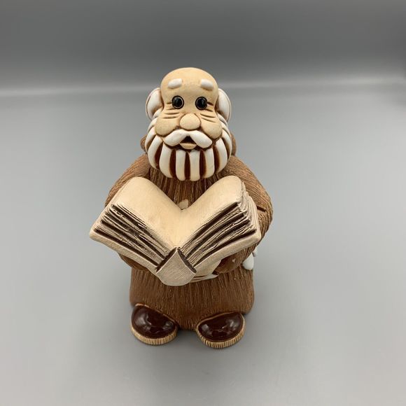 Uruguay Studio Pottery Large Priest Monk Holding Book Bible Religious Signed - Picture 3 of 11